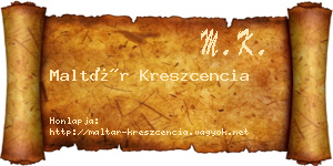 Maltár Kreszcencia névjegykártya